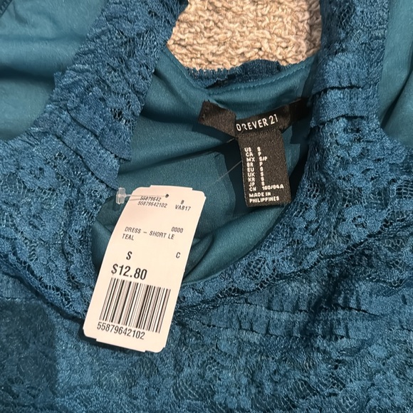 ✨BRAND NEW NEVER WORN✨ Forever 21 Teal Bodycon Dress Size Small - Picture 4 of 4